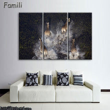 Load image into Gallery viewer, 3 Pcs/Set Animal Zebra Paintings Large Canvas Paintings vertical forms Wall Art Picture Home Decoration Canvas Painting 3 Pieces