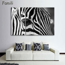 Load image into Gallery viewer, 3 Pcs/Set Animal Zebra Paintings Large Canvas Paintings vertical forms Wall Art Picture Home Decoration Canvas Painting 3 Pieces