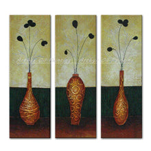 Load image into Gallery viewer, 3 Pcs/set Combination Hand Painted Modern Wall Art Home Decoration Abstract Flowers Vase Oil Paintings On Canvas For Living Room