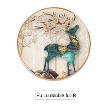 Load image into Gallery viewer, GY Light Luxury Household round Entrance Painting Corridor Aisle Background Wall Crystal Porcelain Mural Hanging Painting