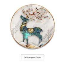 Load image into Gallery viewer, GY Light Luxury Household round Entrance Painting Corridor Aisle Background Wall Crystal Porcelain Mural Hanging Painting
