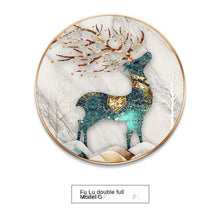 Load image into Gallery viewer, GY Light Luxury Household round Entrance Painting Corridor Aisle Background Wall Crystal Porcelain Mural Hanging Painting