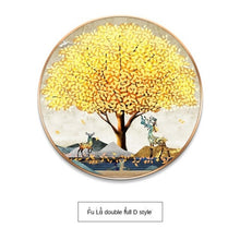 Load image into Gallery viewer, GY Light Luxury Household round Entrance Painting Corridor Aisle Background Wall Crystal Porcelain Mural Hanging Painting