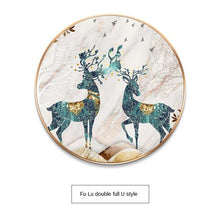 Load image into Gallery viewer, GY Light Luxury Household round Entrance Painting Corridor Aisle Background Wall Crystal Porcelain Mural Hanging Painting