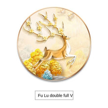 Load image into Gallery viewer, GY Light Luxury Household round Entrance Painting Corridor Aisle Background Wall Crystal Porcelain Mural Hanging Painting