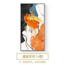 Load image into Gallery viewer, Hand-painted modern abstract porch decorative painting simple vertical aisle corridor mural living room oil painting hanging