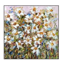 Load image into Gallery viewer, Texture White Flower Picture Wall Art Hand Painted Modern Abstract Oil Painting On Canvas For Living Room Home Decor No Frame