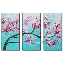 Load image into Gallery viewer, Handmade 3 PCS Palette Knife Flower Oil Painting On Canvas Wall Art Modern Home Decoration Canvas Wall Picture Oil Paintings
