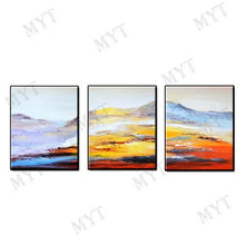 Load image into Gallery viewer, Modern Group Paintings 3 PCS Abstract Handmade 3 Pieces Canvas Oil Painting Art Hand Home Decor Canvas Wall Art Painting