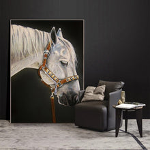 Load image into Gallery viewer, White Horse Posters Animal Oil Painting On Canvas Prints Wall Art For Living Room Modern Home Decor Decorative Paintings Cuadros