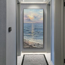 Load image into Gallery viewer, Hand-painted abstract oil painting, knife painter residence decoration, hand-painted, seascape painting, wall painting