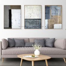 Load image into Gallery viewer, 3 piece canvas painting abstract oil painting handmade yellow grey wall art canvas wall pictures for living room home decor
