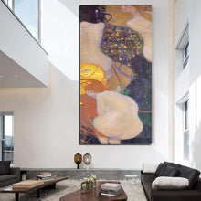 Load image into Gallery viewer, 100% Hand Painted Handmade Gustav Klimt Goldfish Oil Paintings On Canvas For Living Room Home Decor canvas Wall Pictures