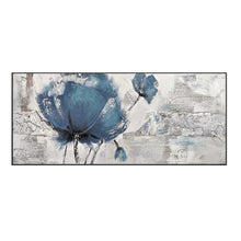 Load image into Gallery viewer, Nordic Blue Flower Picture 100% Hand Painted Modern Abstract Oil Painting on Canvas Wall Art for Living Room Home Decor No Frame