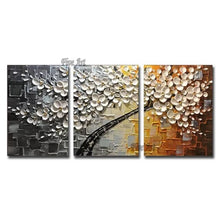 Load image into Gallery viewer, Red Flowers Pictures Oil Painting Hand Painted Free Shipping Canvas 3PCS Painting Wall Art Home Decoration Paintings Wall Art
