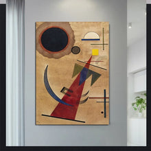 Load image into Gallery viewer, 100% Hand Painted Oil Paintings Wall Art Vasily Kandinsky Rot in Spitzform Famous Painting Christmas Gift Wall Pictures Decor