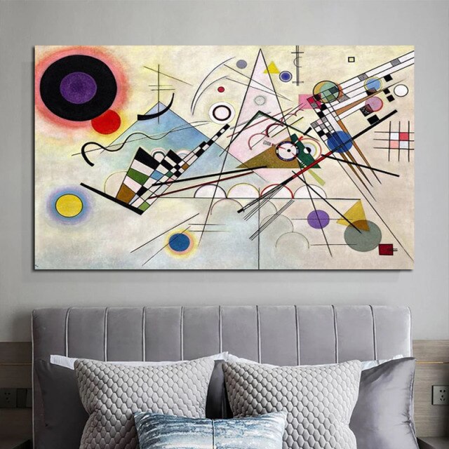 100% Hand Painted Modern Abstract Wall Art Pictures By Wassily Kandinsky Canvas Paintings for Living Room Decor Christmas Gift