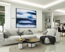 Load image into Gallery viewer, Abstract Painting Large Blue Canvas Oil Painting Wall Art Blue Modern Painting Wall Art On Canvas For Living As Christmas Gift