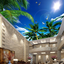 Load image into Gallery viewer, Blue Sky And White Clouds Coconut Trees Seagull for your  Ceiling - SallyHomey Life's Beautiful