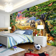 Load image into Gallery viewer, 3D Cartoon Lion Zebra  Wall Painting - SallyHomey Life's Beautiful