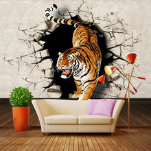 Load image into Gallery viewer, Custom Photo Wallpaper Modern 3D Stereoscopic Tiger Breaking Wall Large Wall Painting Living Room Sofa Background Mural Picture - SallyHomey Life's Beautiful