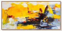 Load image into Gallery viewer, 100% handmade bright color modern Canvas Painting  yellow and black Abstract oil painting Wall Art Office Bedroom wall picture