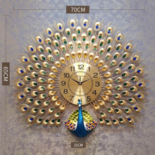 Load image into Gallery viewer, Large Peacock  Digital Wall Clocks - SallyHomey Life's Beautiful