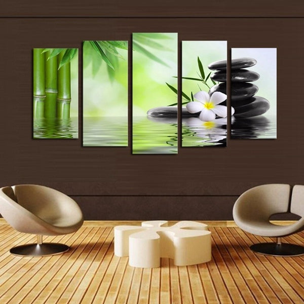 Green Huge Modern Abstract Wall Decoration Art Oil Painting Canvas Set Unframed - SallyHomey Life's Beautiful