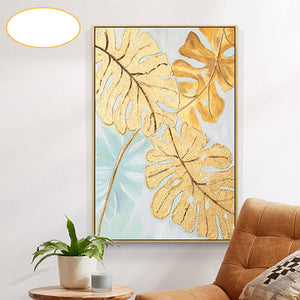 100% Hand Painted Abstract Gold Leaf Art Painting On Canvas Wall Art Wall Adornment Pictures Painting For Live Room Home Decor