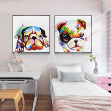 Load image into Gallery viewer, 100% Hand Painted Abstract Colorful Dog Painting On Canvas Wall Art Frameless Picture Decoration For Live Room Home Decor Gift