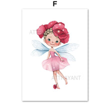 Load image into Gallery viewer, Cute Baby Girl Flower Nursery Wall Art Canvas Painting Nordic Posters And Prints Wall Pictures Kids Room Children Room Decor - SallyHomey Life&#39;s Beautiful