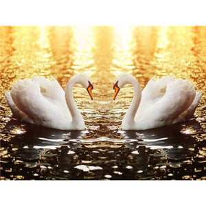 DIY 5D Diamond Painting Swan Animal Full Round Mosaic Cross Stitch Kit Diamond Embroidery Picture Rhinestone Wall Home Decor