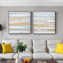 Load image into Gallery viewer,   100% Hand Painted White Golden Sky Abstract Painting  Modern Art Picture For Living Room Modern Cuadros Canvas Art High Quality