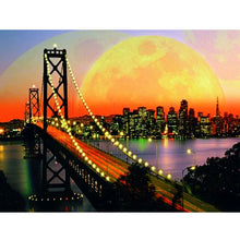 Load image into Gallery viewer, DIY 5D Diamond Painting Bridge City Diamond Embroidery Landscape River Night Cross Stitch Full Round Drill Mosaic Rhinestone Art