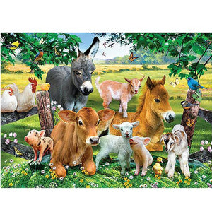DIY 5D Diamond Painting Farm Animal Full Round Diamond Embroidery Cat Pig Horse Cross Stitch Rhinestone Kits Mosaic Home Decor - SallyHomey Life's Beautiful