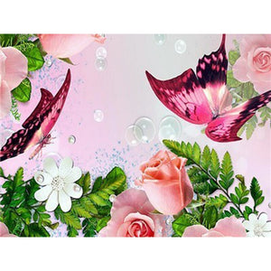 DIY 5D Diamond Painting Butterfly Flower Full Round Rhinestone Diamond Embroidery Animal Mosaic Cross Stitch Kits Decor Home