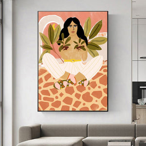 Abstract Fashion Vintage Girl illustration Wall Art Canvas Painting Nordic Posters And Prints Wall Picture For Living Room Decor - SallyHomey Life's Beautiful