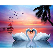 Load image into Gallery viewer, DIY 5D Diamond Painting Swan Animal Full Round Mosaic Cross Stitch Kit Diamond Embroidery Picture Rhinestone Wall Home Decor