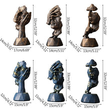 Load image into Gallery viewer, Abstract Black Statue Retro Abstract Character Figurine Silence Is Gold Home Decoration Accessories Home Desktop Craft Gift