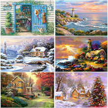 Load image into Gallery viewer, DIY 5D Diamond Painting House Full Round Drill Diamond Embroidery Landscape Cross Stitch Mosaic Rhinestone Art Home Decor Gift - SallyHomey Life&#39;s Beautiful