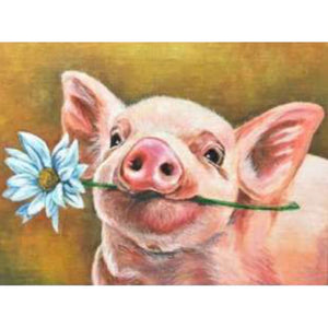 DIY 5D Diamond Painting Pig Animal Cross Stitch Diamond Embroidery Full Round Drill Mosaic Rhinestone Kid Gift Farm Pigs Decor