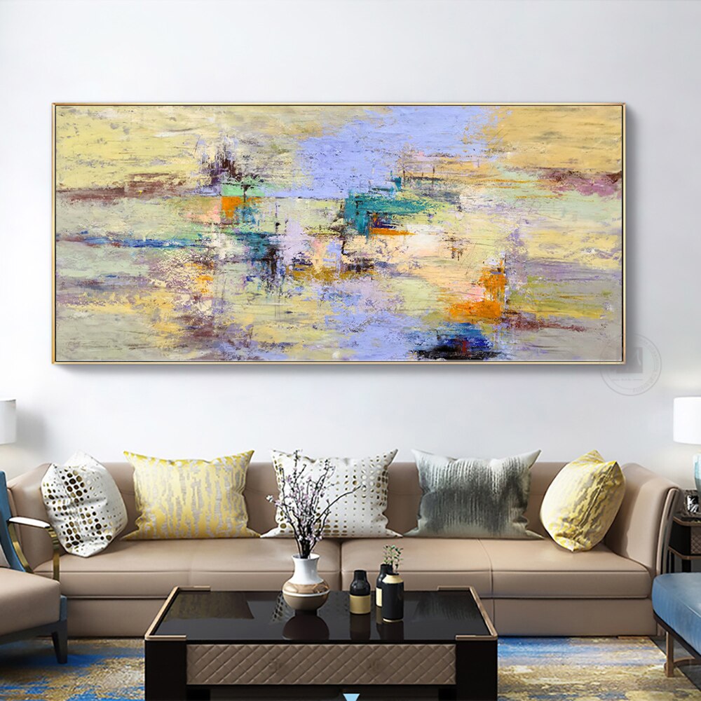 Decorative abstract art 100% Hand-Painted Modern Contemporary Artwork ...