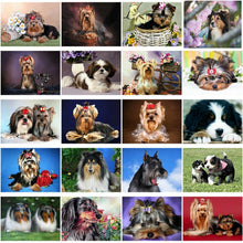 Load image into Gallery viewer, DIY 5D Diamond Painting Dog Cross Stitch Animal Diamond Embroidery Pictures Full Round Drill Mosaic Rhinestones Home Decor