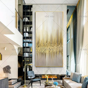 Bright luxury gold foil decorative oil painting handpainted abstract oil painting modern living room Bedroom Home Decor