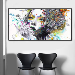 100% Hand Painted Abstract Girl Flower Art Oil Painting On Canvas Wall Art Frameless Picture Decoration For Live Room Home Decor