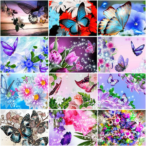 DIY 5D Diamond Painting Butterfly Flower Full Round Rhinestone Diamond Embroidery Animal Mosaic Cross Stitch Kits Decor Home