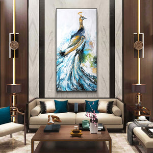100% Hand Painted Abstract Bird Art Oil Painting On Canvas Wall Art Frameless Picture Decoration For Living Room Home Decor Gift