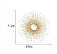 Load image into Gallery viewer, Europe Wrought Iron Wall Hanging Gold Sun Flower Decorative Mirrors Decor Home Livingroom Background Wall Mural Ornaments Crafts - SallyHomey Life&#39;s Beautiful