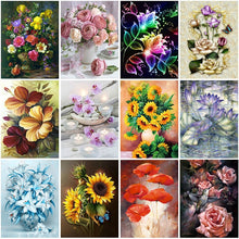 Load image into Gallery viewer, DIY 5D Diamond Painting Flower Arrangement Cross Stitch Flower Diamond Embroidery Full Round Drill Rhinestones Art Home Decor