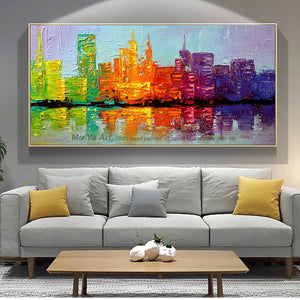 Decorative wall pictures abstract paintings heavy oil texture oil painting on canvas landscape  for living room wall decoration - SallyHomey Life's Beautiful